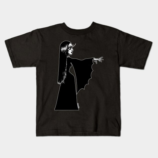 Vampire Queen Kids T-Shirt by Jan Grackle